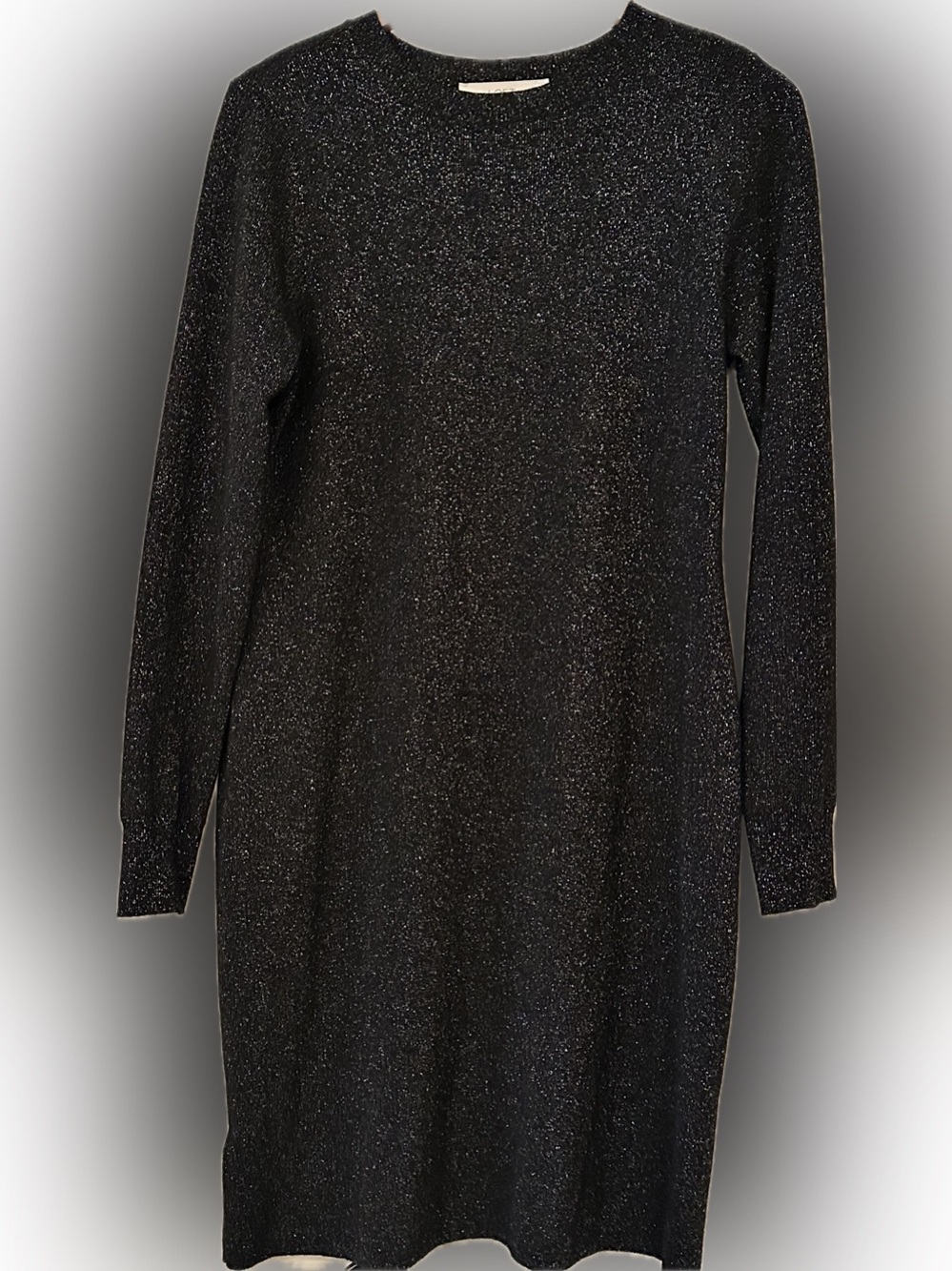 Black Sparkle Long Sleeve Sweater Dress